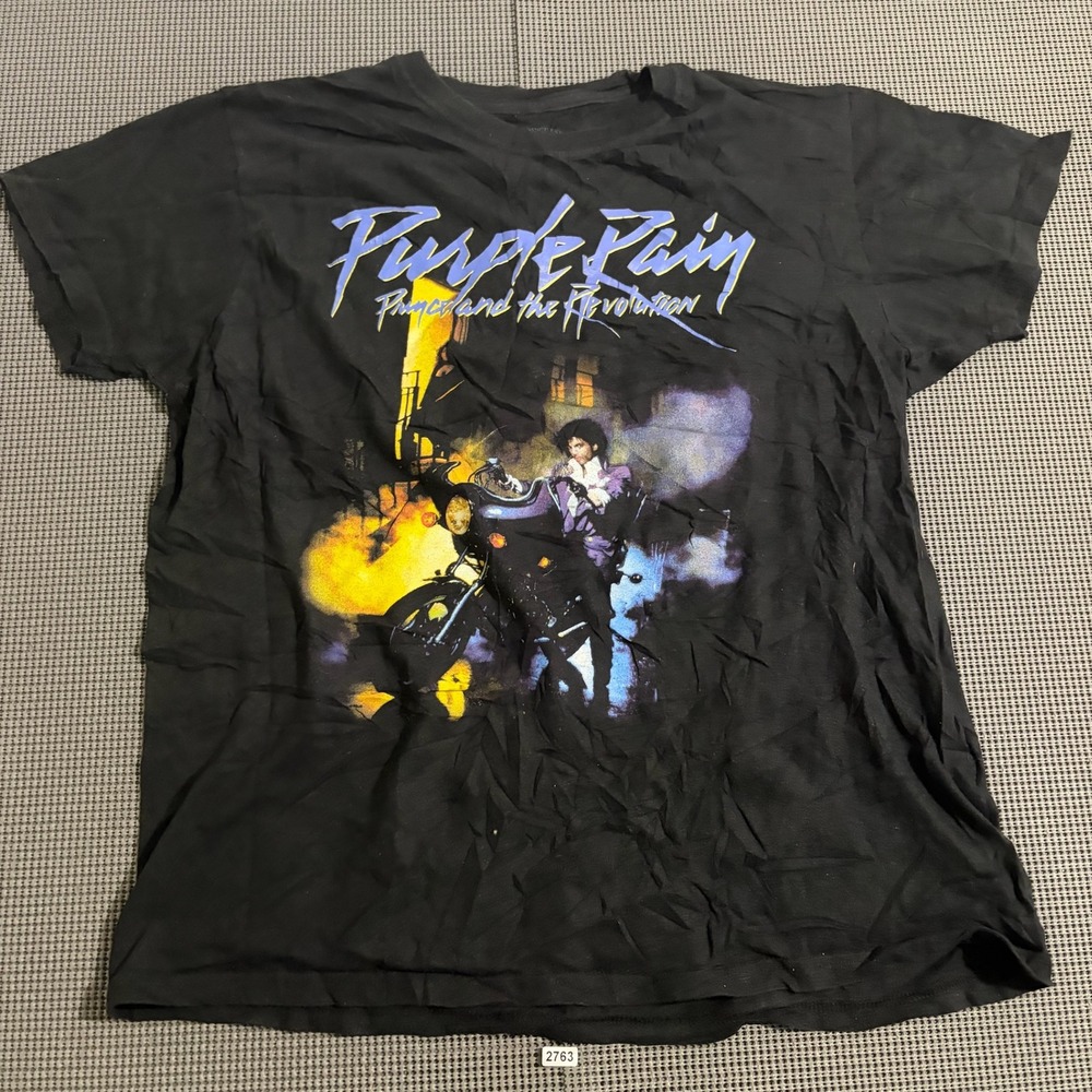 The Prince Estate Purple Rain T-Shirt Black L